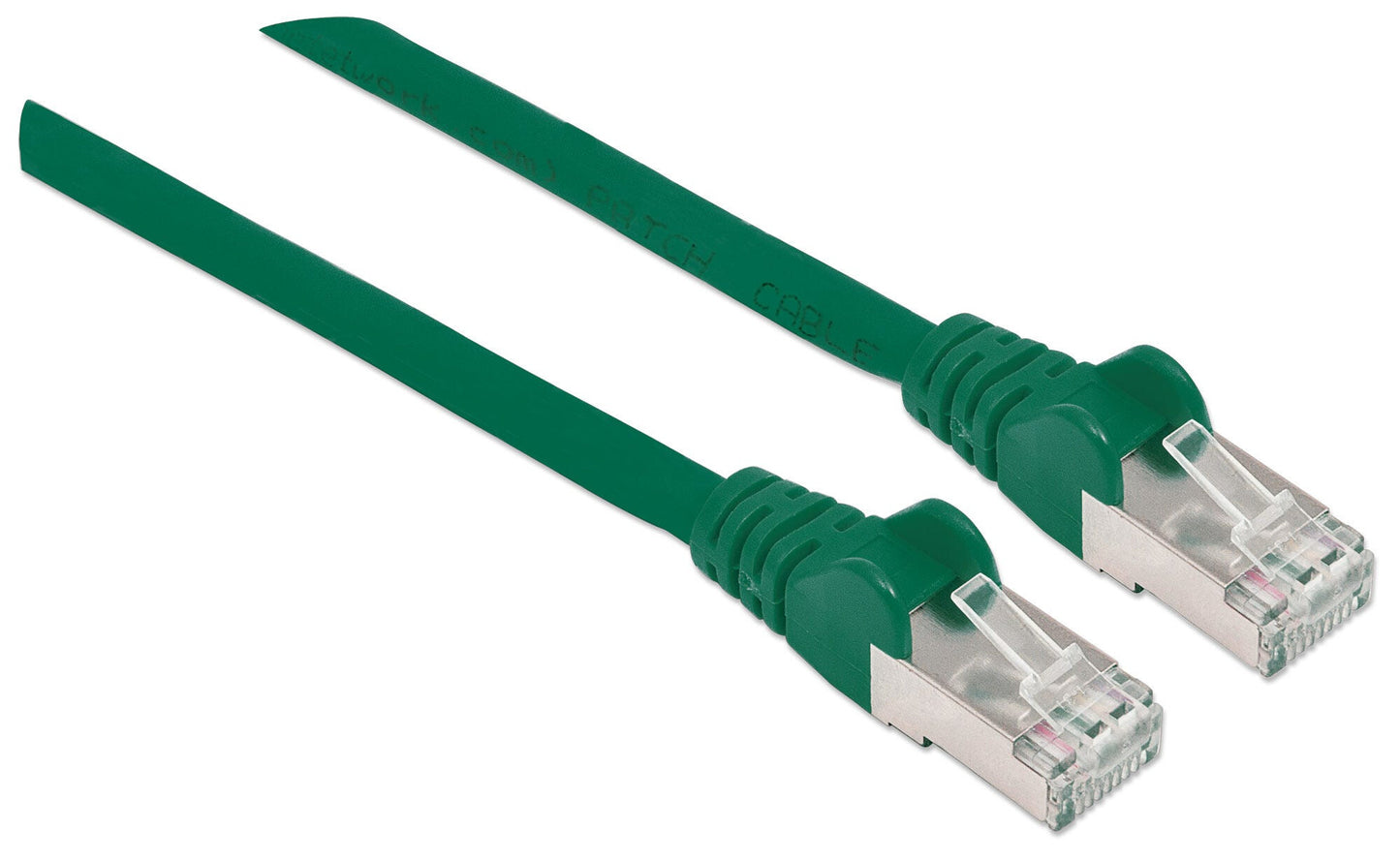 Intellinet Network Patch Cable, Cat6A, 1m, Green, Copper, S/FTP, LSOH / LSZH, PVC, RJ45, Gold Plated Contacts, Snagless, Booted, Lifetime Warranty