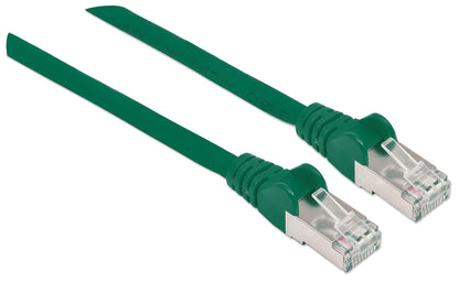 Intellinet Network Patch Cable, Cat6A, 1m, Green, Copper, S/FTP, LSOH / LSZH, PVC, RJ45, Gold Plated Contacts, Snagless, Booted, Lifetime Warranty