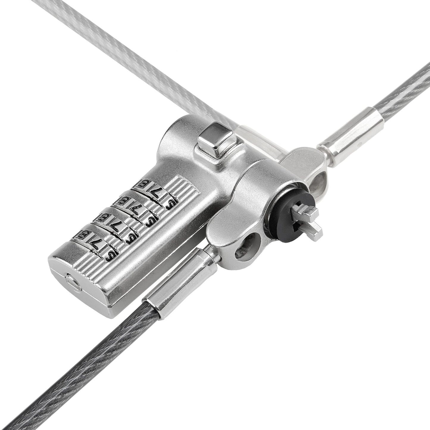 StarTech.com Universal Laptop Cable Lock 6.6ft (2m), Serialized Security Cable for Notebook, Compatible w/Noble Wedge®/Nano/K-Slot; Keyless Combination Cable, TAA