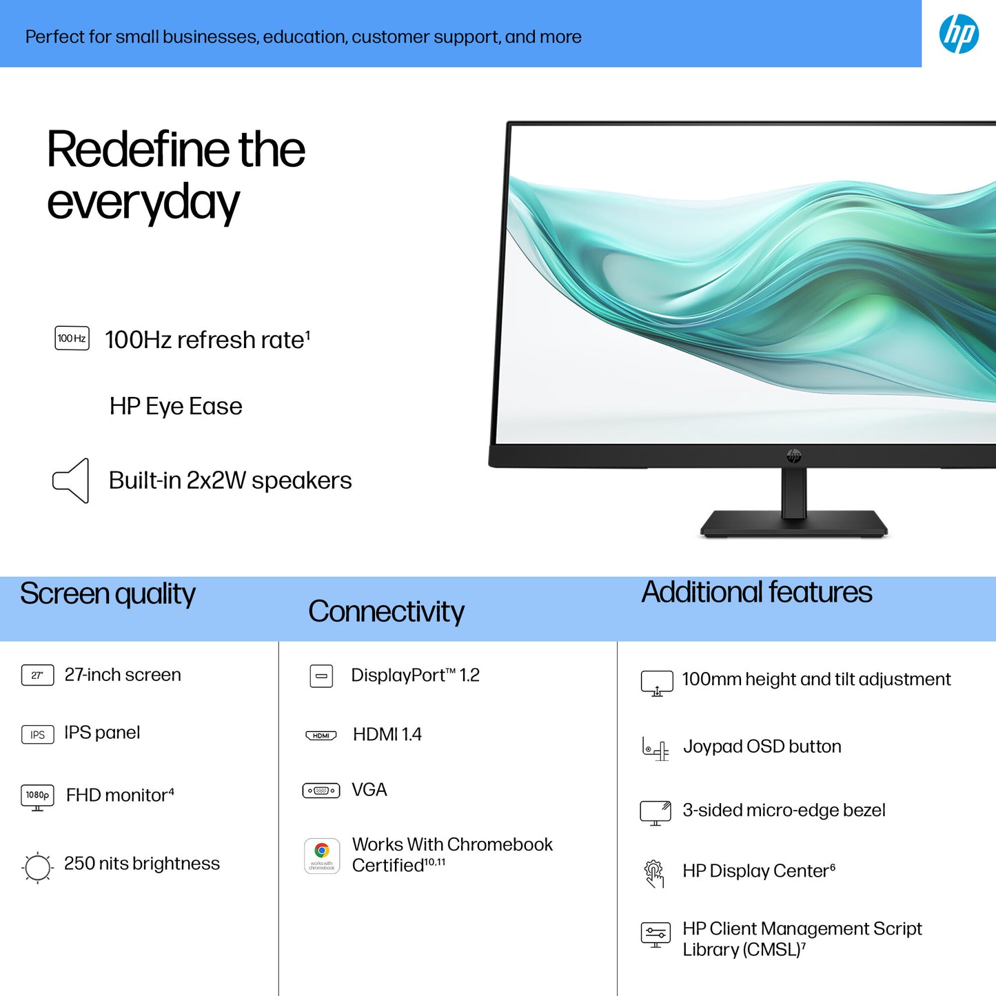 HP Series 3 Pro 27 inch FHD Monitor - 327ph