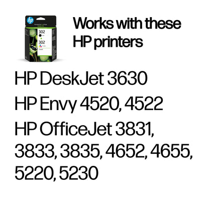 HP 302 2-pack Black/Tri-color Original Ink Cartridges