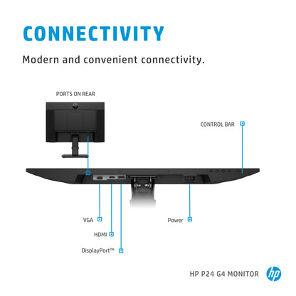 HP P24 G4 computer monitor 60.5 cm (23.8") 1920 x 1080 pixels Full HD Black