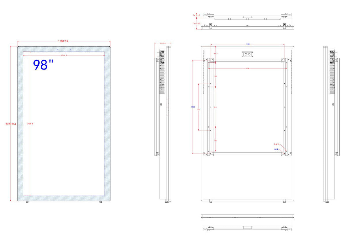 Ernitec 0070-24198-HB3000-P computer monitor 2.49 m (98") 3840 x 2160 pixels 4K Ultra HD LCD