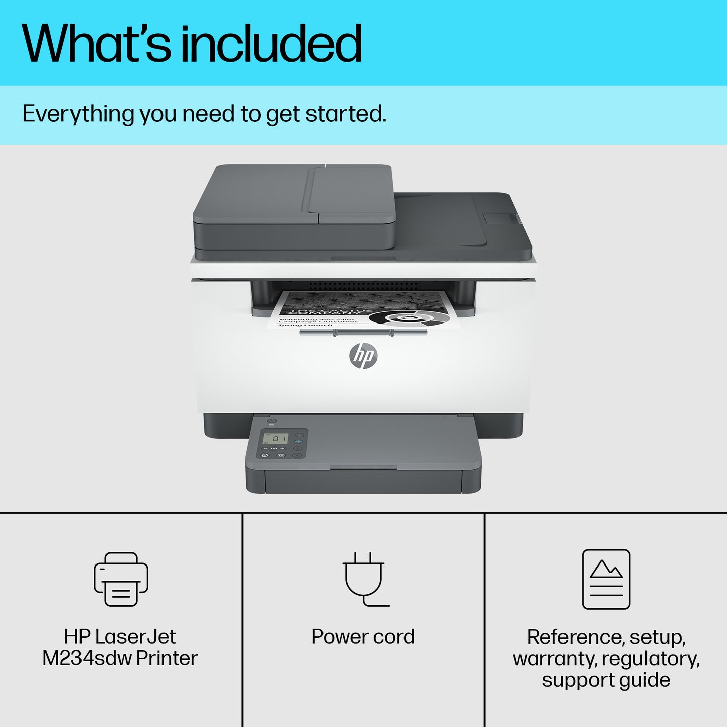 HP LaserJet M234sdw Wireless Multifunction Black and white Printer, Copier, Scanner; Duplex