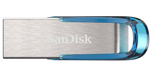 SanDisk Ultra Flair USB flash drive, 32GB, USB 3.2 Gen 1 (3.1 Gen 1), blue and silver