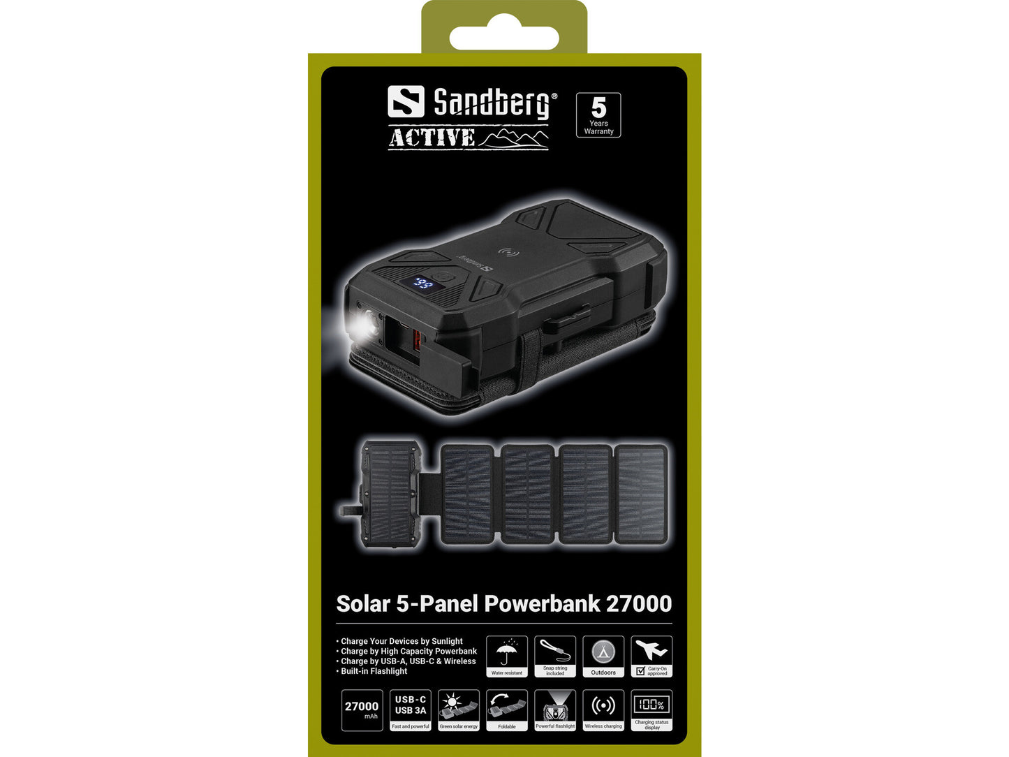 Sandberg Solar 5-Panel Powerbank 27000