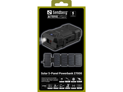 Sandberg Solar 5-Panel Powerbank 27000