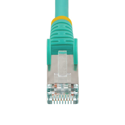 StarTech.com 7.5m CAT6a Ethernet Cable - Aqua - Low Smoke Zero Halogen (LSZH) - 10GbE 500MHz 100W PoE++ Snagless RJ-45 w/Strain Reliefs S/FTP Network Patch Cord