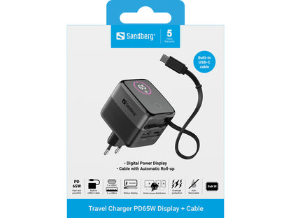 Sandberg Charger PD65W Display + Cable