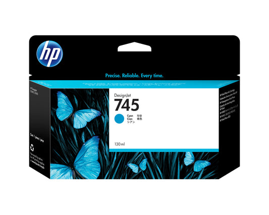 HP 745 130-ml DesignJet Cyan Ink Cartridge