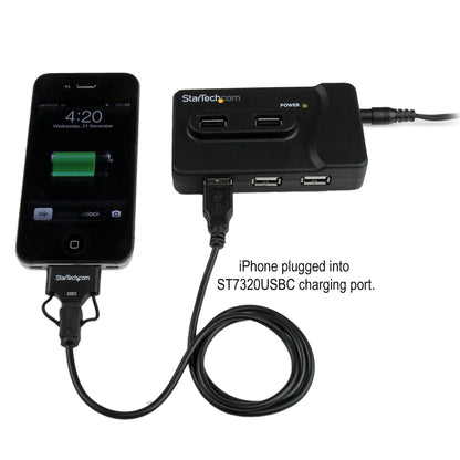 StarTech.com 6 Port USB 3.0 / USB 2.0 Combo Hub with 2A Charging Port – 2x USB 3.0 & 4x USB 2.0