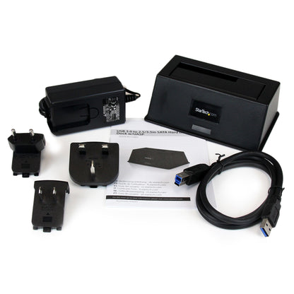 StarTech.com Single Bay USB 3.0 to SATA Hard Drive Docking Station, USB 3.0 (5 Gbps) Hard Drive Dock, External 2.5/3.5" SATA I/II/III HDD/SSD Docking Station, Top-Loading Hard Drive Bay