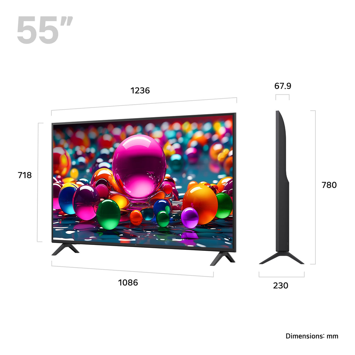 LG 55UA75006LA.AEK TV 139.7 cm (55") 4K Ultra HD Smart TV Wi-Fi Black