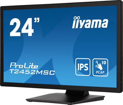 iiyama ProLite T2452MSC-B1 computer monitor 60.5 cm (23.8") 1920 x 1080 pixels Full HD LCD Touchscreen Multi-user Black