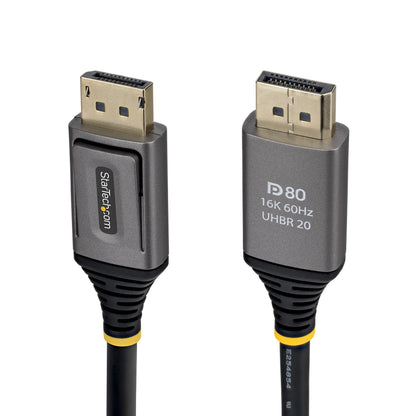 StarTech.com 50cm DisplayPort 2.1 Cable, VESA Certified DP80 DisplayPort Cable, Uncompressed 10K/8K 60Hz, 16K 60Hz/8K 240Hz w/DSC 1.2a, DP 2.1 Monitor Cord