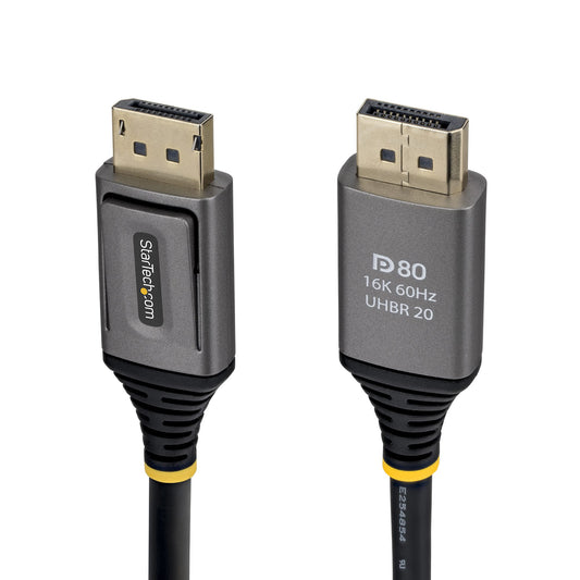 StarTech.com 1m DisplayPort 2.1 Cable, VESA Certified DP80 DisplayPort Cable, Uncompressed 10K/8K 60Hz, 16K 60Hz/8K 240Hz w/DSC 1.2a, DP 2.1 Monitor Cord