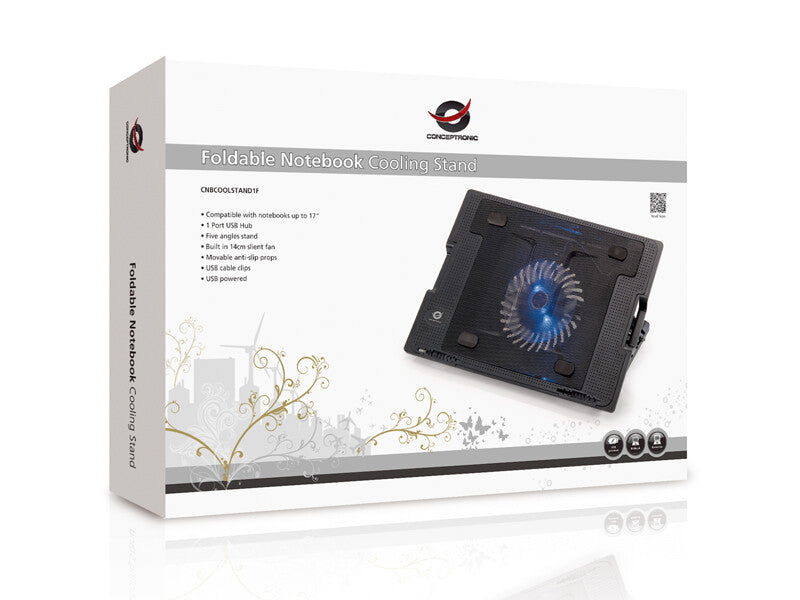 Conceptronic THANA Notebook Cooling Pad, Fits up to 17", 1-Fan