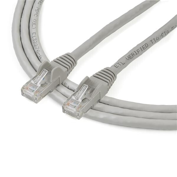 StarTech.com 2m CAT6 Ethernet Cable - Grey CAT 6 Gigabit Ethernet Wire -250MHz 100W PoE RJ45 UTP Network/Patch Cord Snagless w/Strain Relief Individually Tested