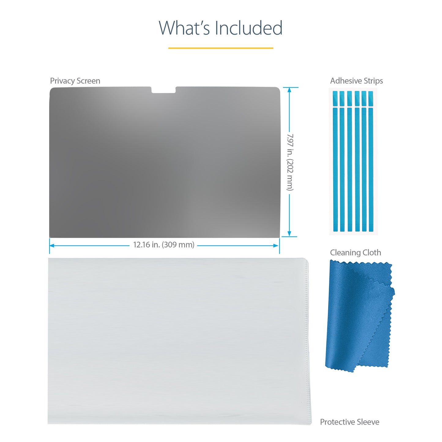 StarTech.com 14-inch MacBook Pro M1 M2 M3 M4 Flip-Over Laptop Privacy Screen, Blue Light Screen Protector, Double-Sided Anti-Glare Matte or Glossy, Laptop Privacy Filter
