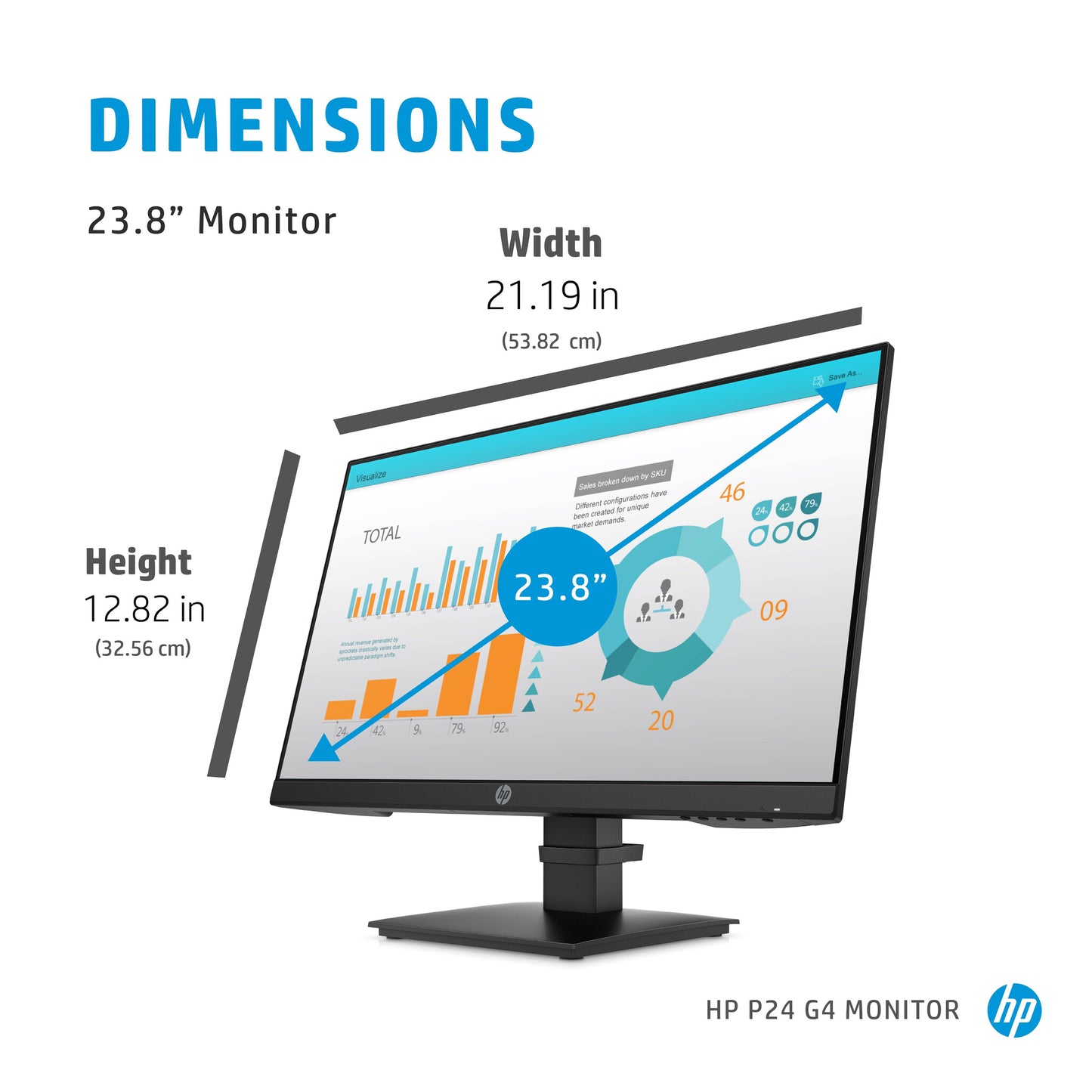 HP P-Series P24 G4 computer monitor 60.5 cm (23.8") 1920 x 1080 pixels Full HD