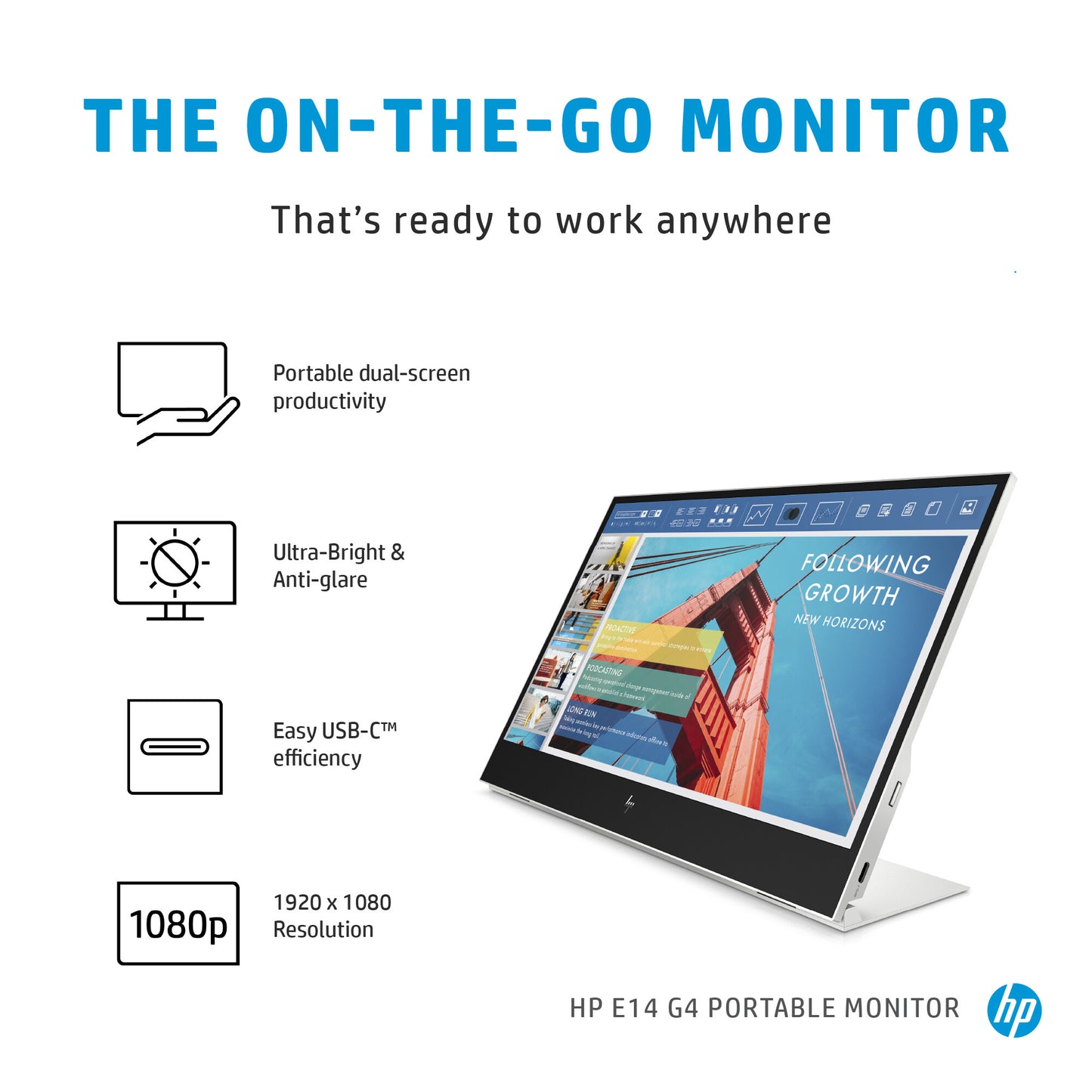 HP E-Series E14 G4 Portable Monitor