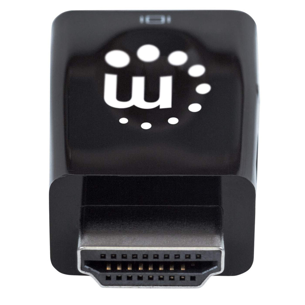 Manhattan HDMI to VGA (with Audio) Converter, 1080p, Male to Female, Micro-USB Power Input Port for additional power if needed, Black, Three Year Warranty