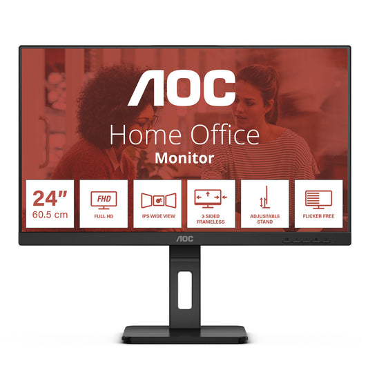 AOC E3 24E3QAF computer monitor 60.5 cm (23.8") 1920 x 1080 pixels Full HD LCD Black