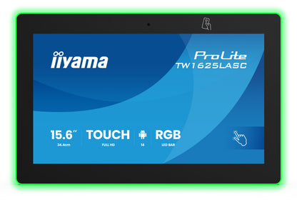 iiyama TW1625LASC-B3PNR meeting room display 39.6 cm (15.6") 1920 x 1080 pixels LED Wi-Fi 6 (802.11ax), Wi-Fi 5 (802.11ac), Wi-Fi 4 (802.11n), 802.11g, 802.11a, 802.11b Black Bluetooth