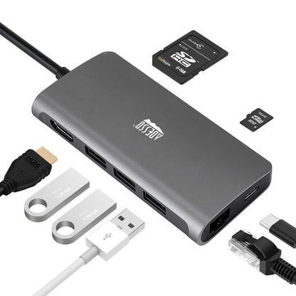 Adesso AUH-4030 laptop dock/port replicator USB 3.2 Gen 1 (3.1 Gen 1) Type-C Grey