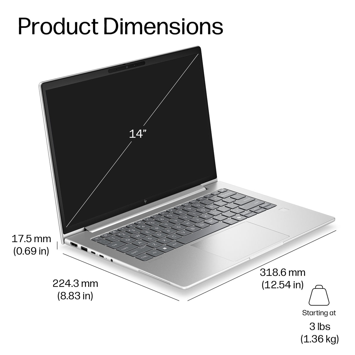 HP EliteBook 6 G2i 14 inch Notebook AI PC Intel Core 5 330 Laptop 35.6 cm (14") WUXGA 16 GB DDR5-SDRAM 512 GB SSD Wi-Fi 7 (802.11be) Windows 11 Pro Silver