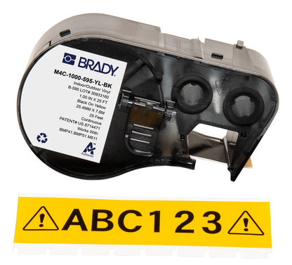 Brady M4C-1000-595-YL-BK printer label Black, Yellow Self-adhesive printer label
