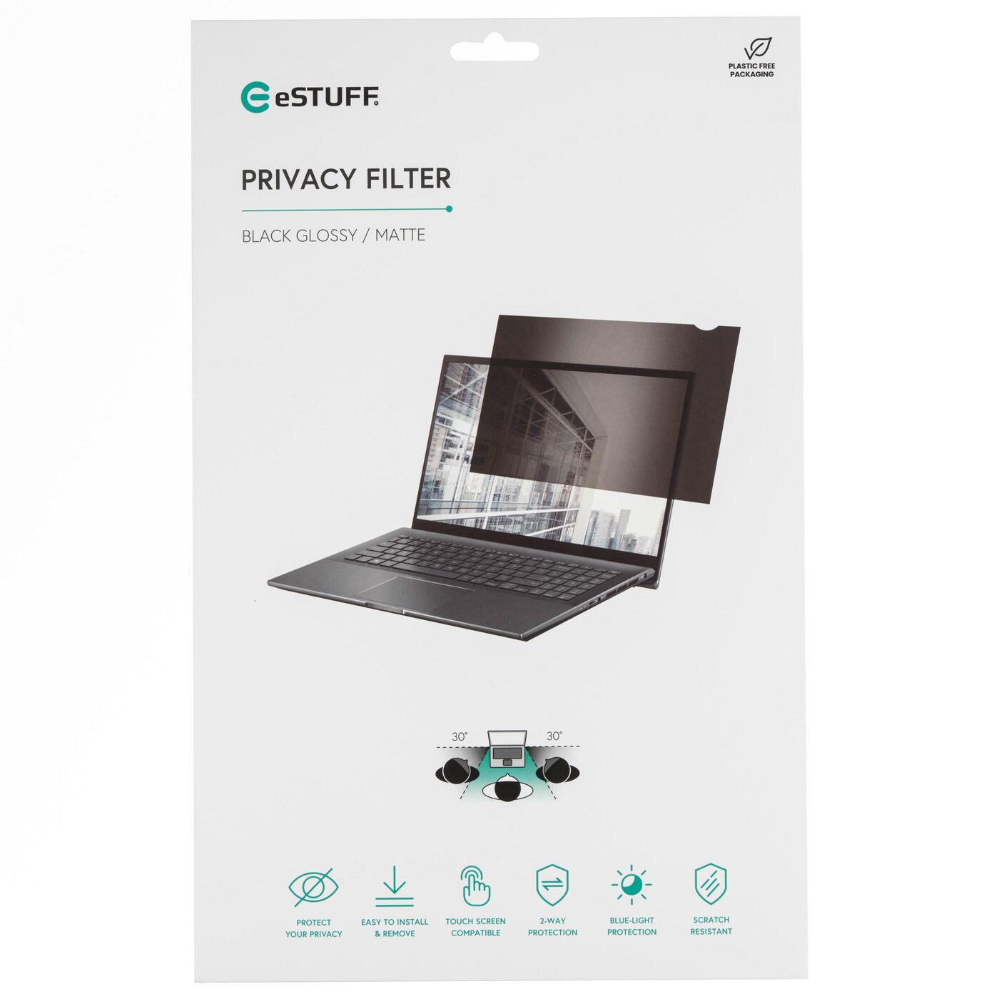eSTUFF GLBB17339271 display privacy filter 43.2 cm (17") Laptop Frameless display privacy filter
