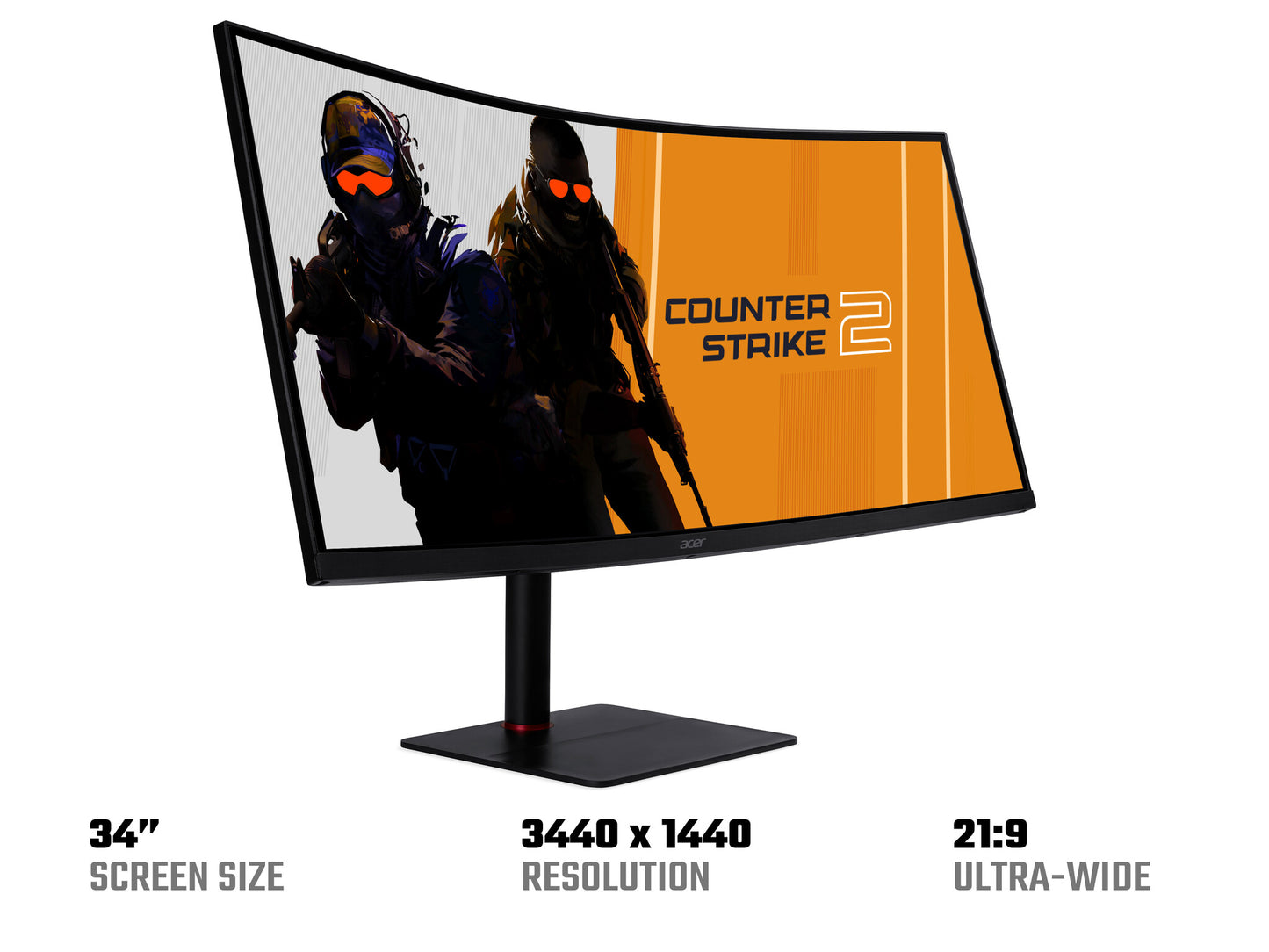 Acer Nitro XV5 Nitro XV345CURV3 34" WQHD (3440x1440) 180Hz FreeSync USB-C Curved Gaming Monitor