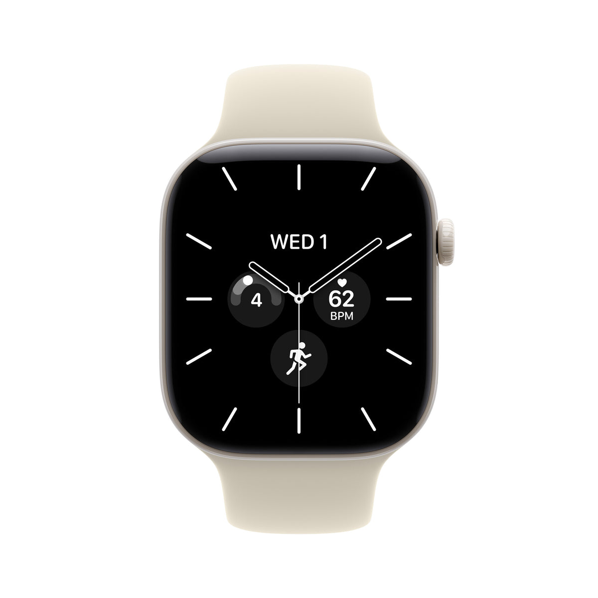 Apple Watch Series 12 GPS + Cellular 42mm Pearl White Ceramic Case with Sand Sport Band - S/M