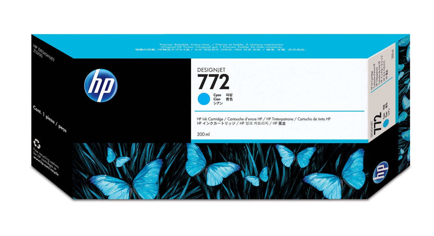 HP 772 300-ml Cyan DesignJet Ink Cartridge