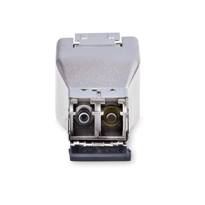 StarTech.com Gigabit Fiber to RJ45 Ethernet Media Converter Dongle, Optical Singlemode 10km/Multimode 800m, PoE Powered, Compact Design, Metal Housing, Micro Mini, TAA