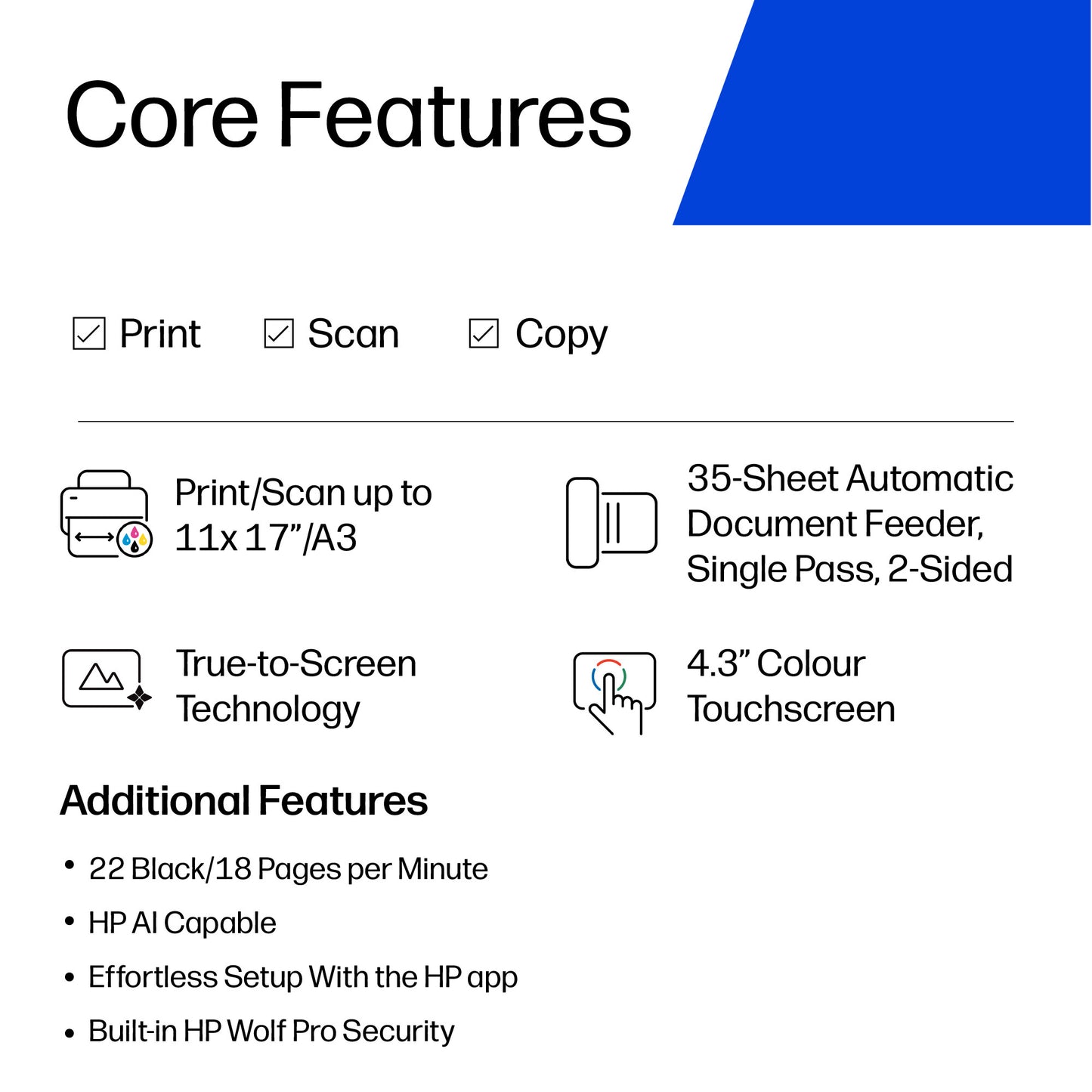 HP OfficeJet Pro 9730e Wireless All-in-One Color Printer, Instant Ink; Two-sided printing