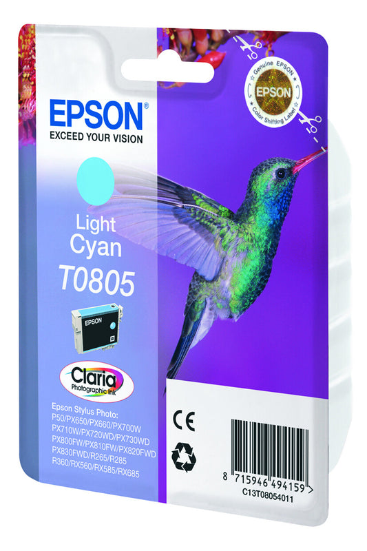 Epson Hummingbird Singlepack Light Cyan T0805 Claria Photographic ink cartridge