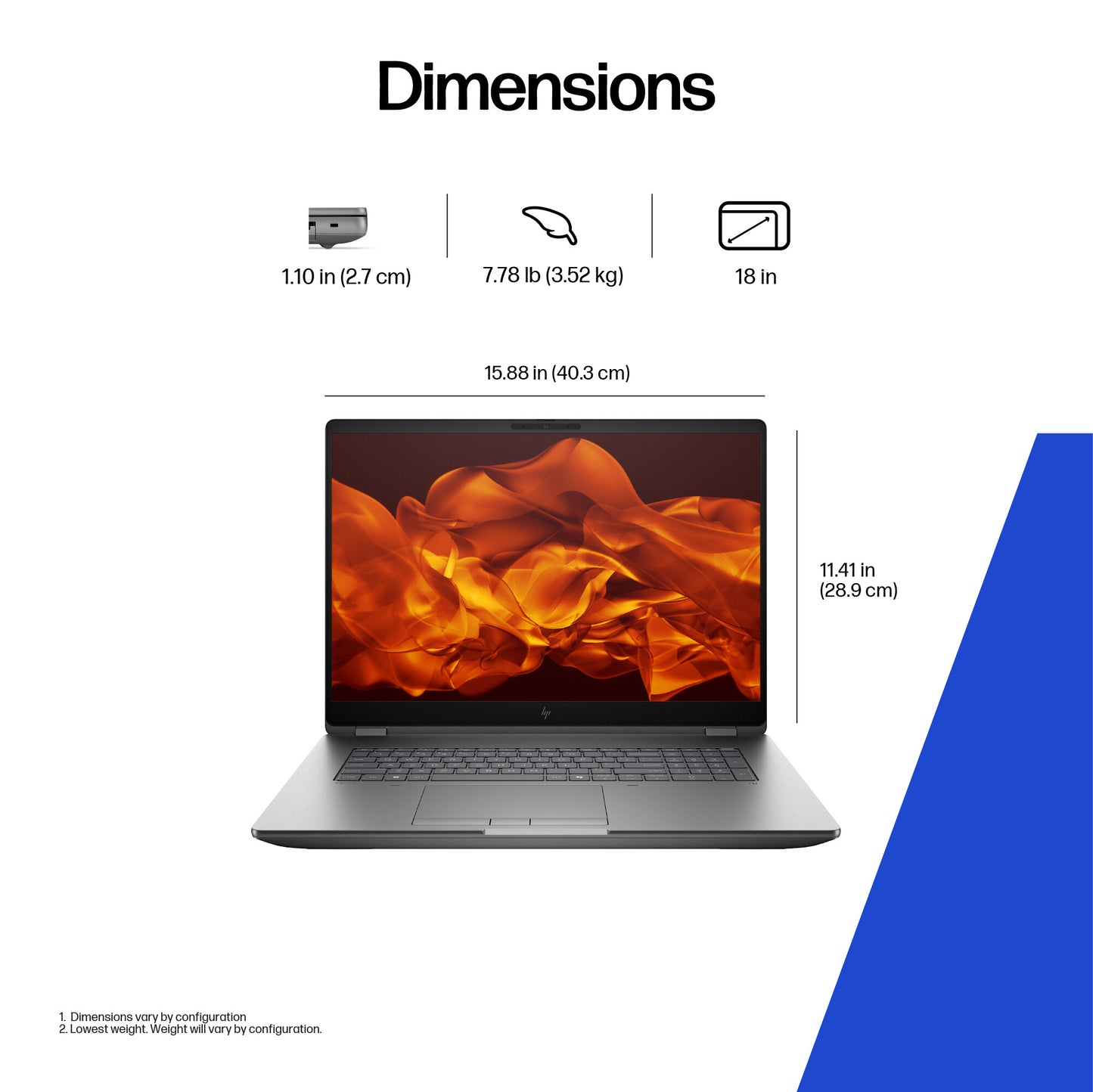 HP ZBook Fury G1i Data Science Intel Core Ultra 9 285HX Mobile workstation 45.7 cm (18") WQXGA 64 GB DDR5-SDRAM 1 TB SSD NVIDIA RTX PRO 3000 Blackwell Wi-Fi 7 (802.11be) Windows 11 Pro AI Workstation, AI PC Silver
