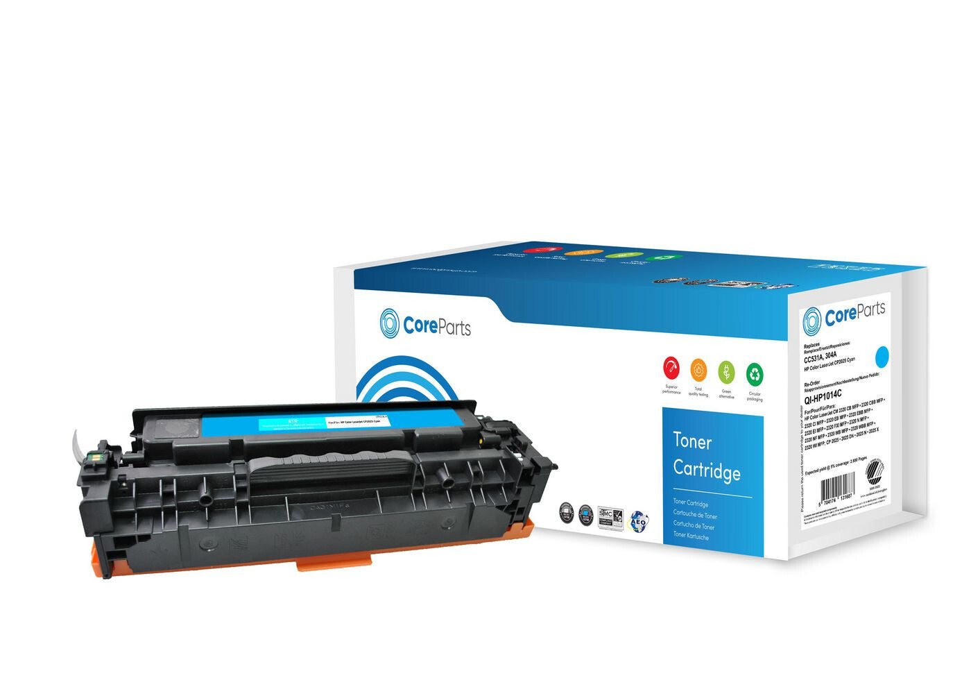 CoreParts QI-HP1014C toner cartridge 1 pc(s) Compatible Cyan