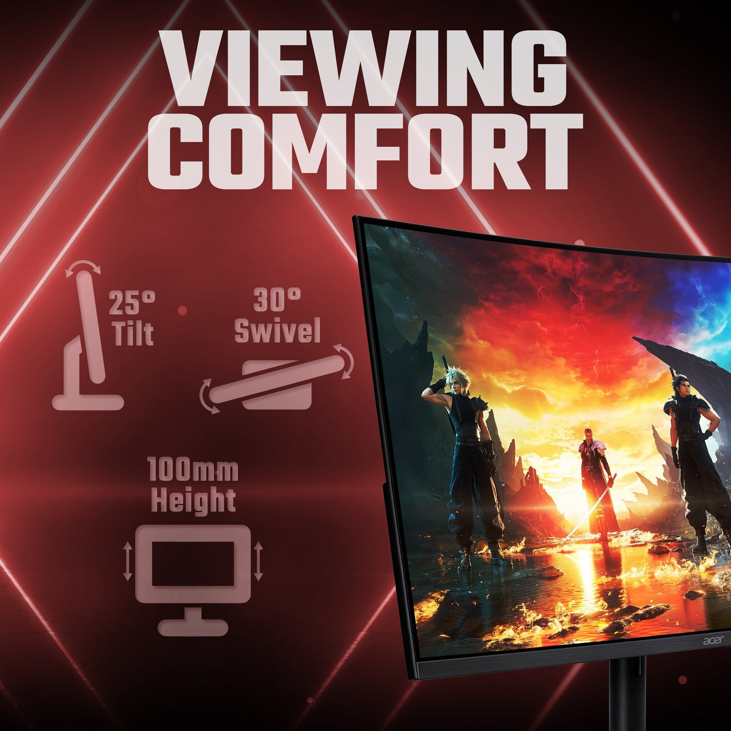 Acer Nitro XZ2 XZ322QUV3 31.5" WQHD (2560x1440), 180Hz, 1ms, FreeSync Curved Gaming Monitor