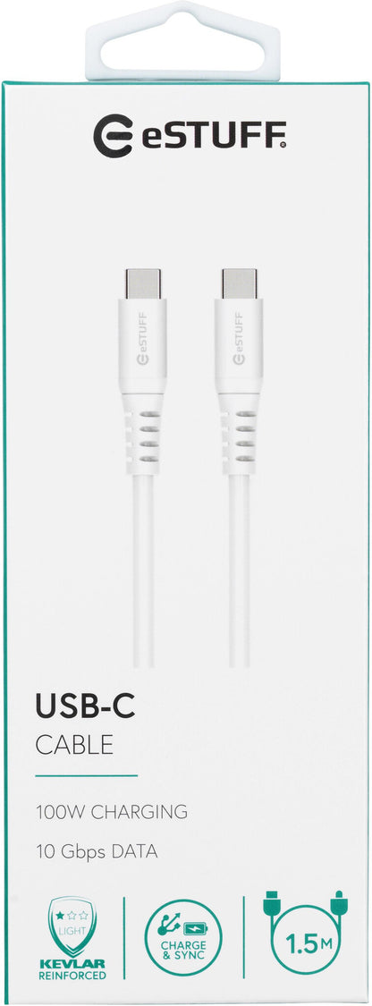eSTUFF ES604102 USB cable USB 3.2 Gen 2 (3.1 Gen 2) 1.5 m USB C White