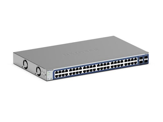NETGEAR GS748T network switch, Managed, 48-port, black and grey