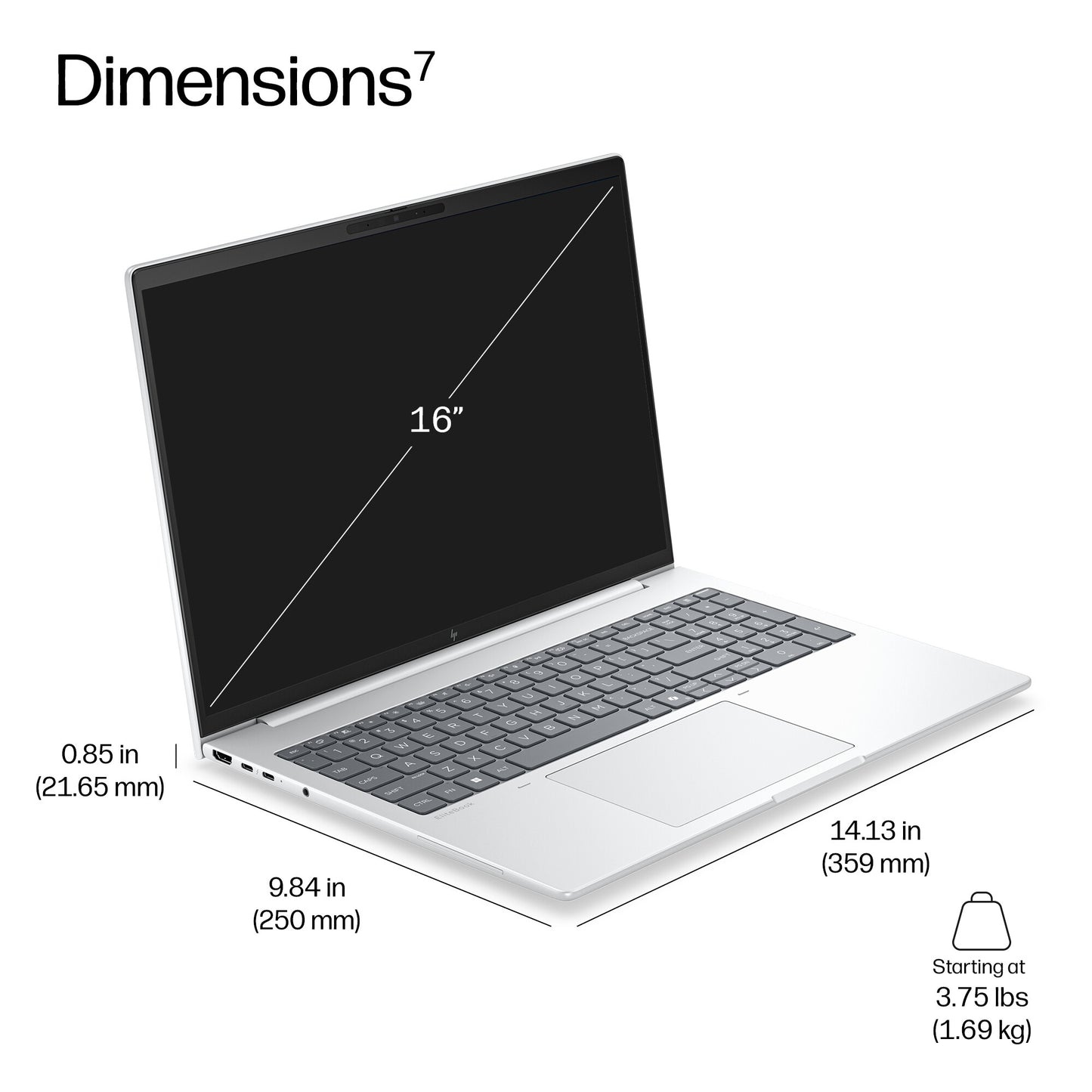 HP EliteBook 8 G2i 16 inch Notebook Next Gen AI PC Wolf Pro Security Edition Copilot+ PC Intel Core Ultra 7 365 Laptop 40.6 cm (16") WUXGA 32 GB LPDDR5x-SDRAM 512 GB SSD Wi-Fi 7 (802.11be) Windows 11 Pro Silver