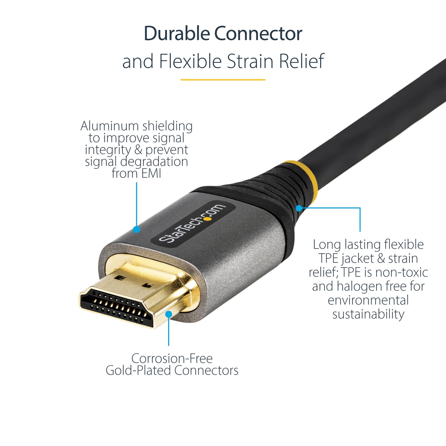 StarTech.com 6ft (2m) HDMI 2.1 Cable 8K - Certified Ultra High Speed HDMI Cable 48Gbps - 8K 60Hz/4K 120Hz HDR10+ eARC - Ultra HD 8K HDMI Cable - Monitor/TV/Display - Flexible TPE Jacket