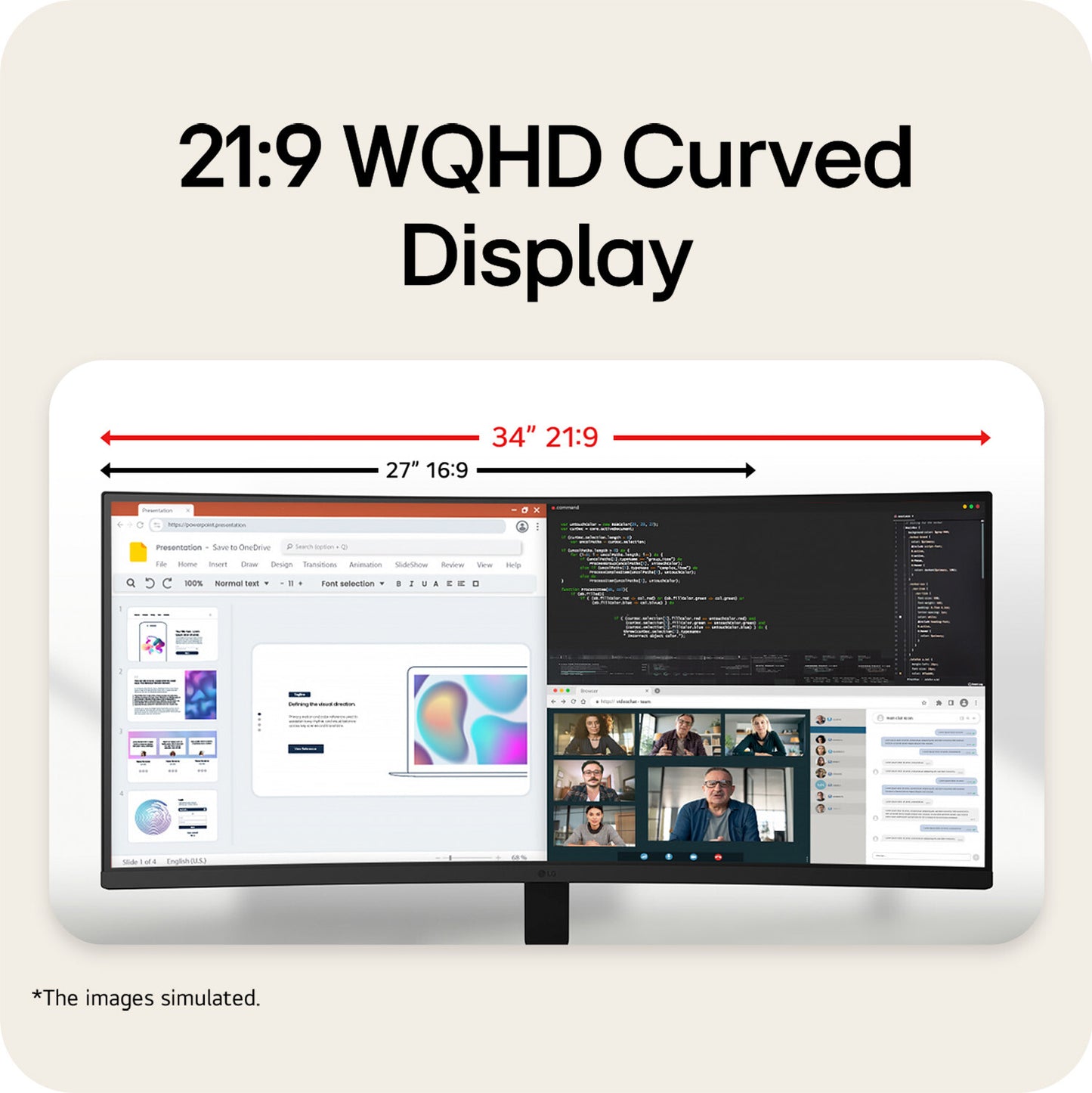 LG UltraWide U6 34U601B, 34-inch WQHD Curved (1800R) 120Hz Monitor, HDR10 & 99% sRGB AMD FreeSync™ Premium