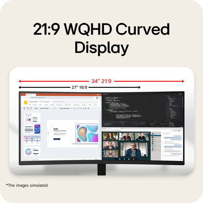 LG UltraWide U6 34U601B, 34-inch WQHD Curved (1800R) 120Hz Monitor, HDR10 & 99% sRGB AMD FreeSync™ Premium