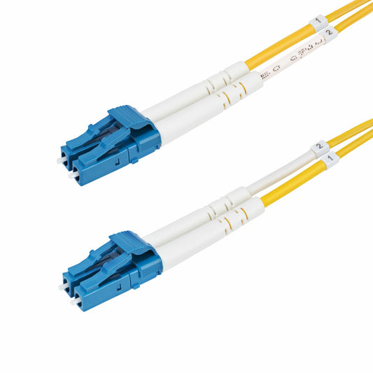 StarTech.com 1m (3.3ft) LC to LC (UPC) OS2 Single Mode Duplex Fiber Optic Cable, 9/125µm, 100G, Bend Insensitive, Low Insertion Loss - LSZH Fiber Jumper Cord