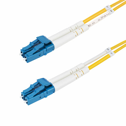 StarTech.com 3m (9.8ft) LC to LC (UPC) OS2 Single Mode Duplex Fiber Optic Cable, 9/125µm, 100G, Bend Insensitive, Low Insertion Loss - LSZH Fiber Jumper Cord