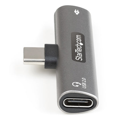 StarTech.com USB C Audio & Charge Adapter - USB-C Audio Adapter w/ USB-C Audio Headphone/Headset Port and 60W USB Type-C Power Delivery Pass-through Charger - For USB-C Phone/Tablet/Laptop